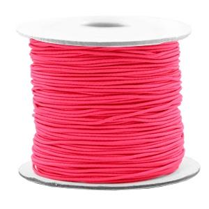 Gekleurd elastisch draad Fluor rose 0,8mm - per 3 meter-Kraaltjes van Renate