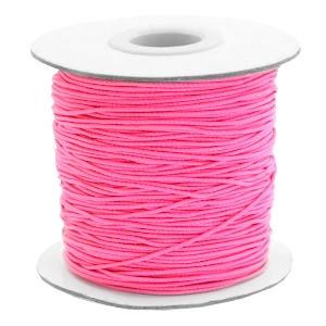 Gekleurd elastisch draad Hot pink 0,8mm - per 3 meter-Kraaltjes van Renate