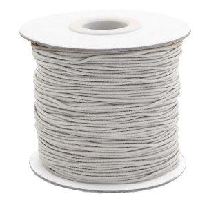 Gekleurd elastisch draad Light grey 1mm - per 3 meter-Kraaltjes van Renate