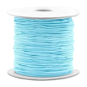 Gekleurd elastisch draad Light turquoise blue 0,8mm - per 3 meter-Kraaltjes van Renate