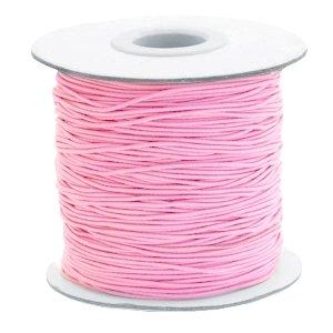 Gekleurd elastisch draad Pink 1mm - per 3 meter-Kraaltjes van Renate