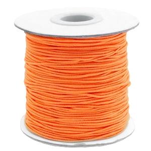 Gekleurd elastisch draad Vibrant orange 1mm - per 4 meter-Kraaltjes van Renate