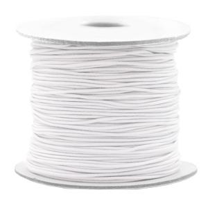 Gekleurd elastisch draad White 0,8mm - per 3 meter-Kraaltjes van Renate