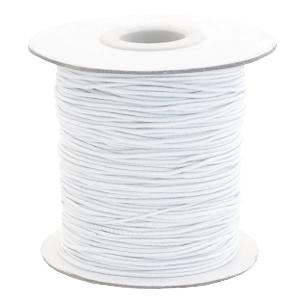Gekleurd elastisch draad White 1mm - per 3 meter-Kraaltjes van Renate