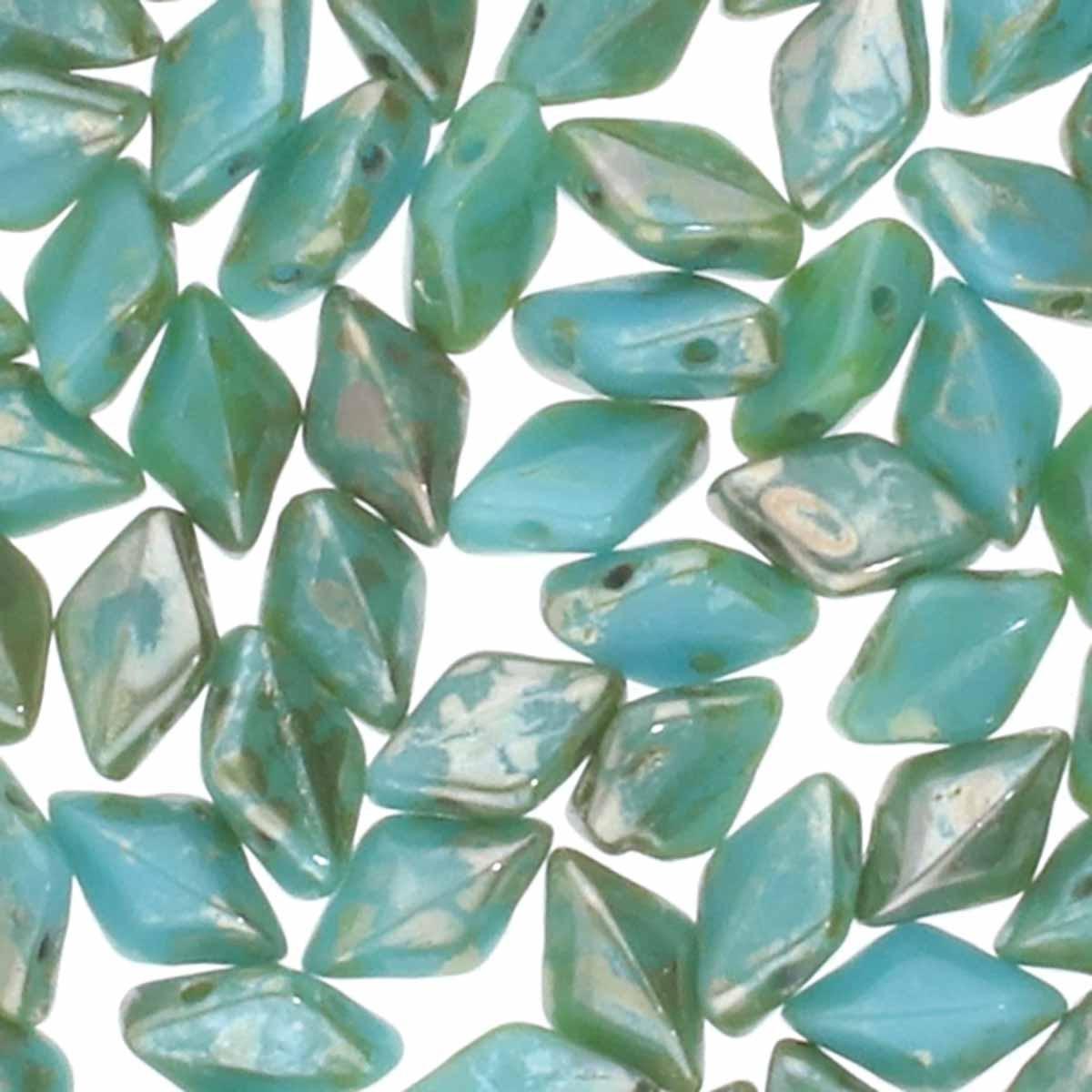 GemDuo Turquoise Blue Rembrandt 8x5mm - 3 gram-Kralen-Kraaltjes van Renate