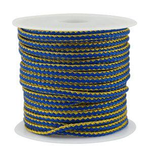 Gevlochten koord Blue-gold 2.3mm - 1 meter-koord-Kraaltjes van Renate