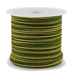 Gevlochten koord Moss green-gold 2.3mm - 1 meter-koord-Kraaltjes van Renate