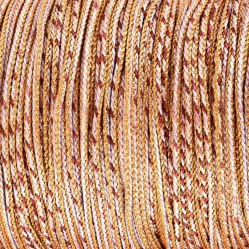 Gevlochten metallic koord 1.5mm Goud / Roze - per meter-koord-Kraaltjes van Renate