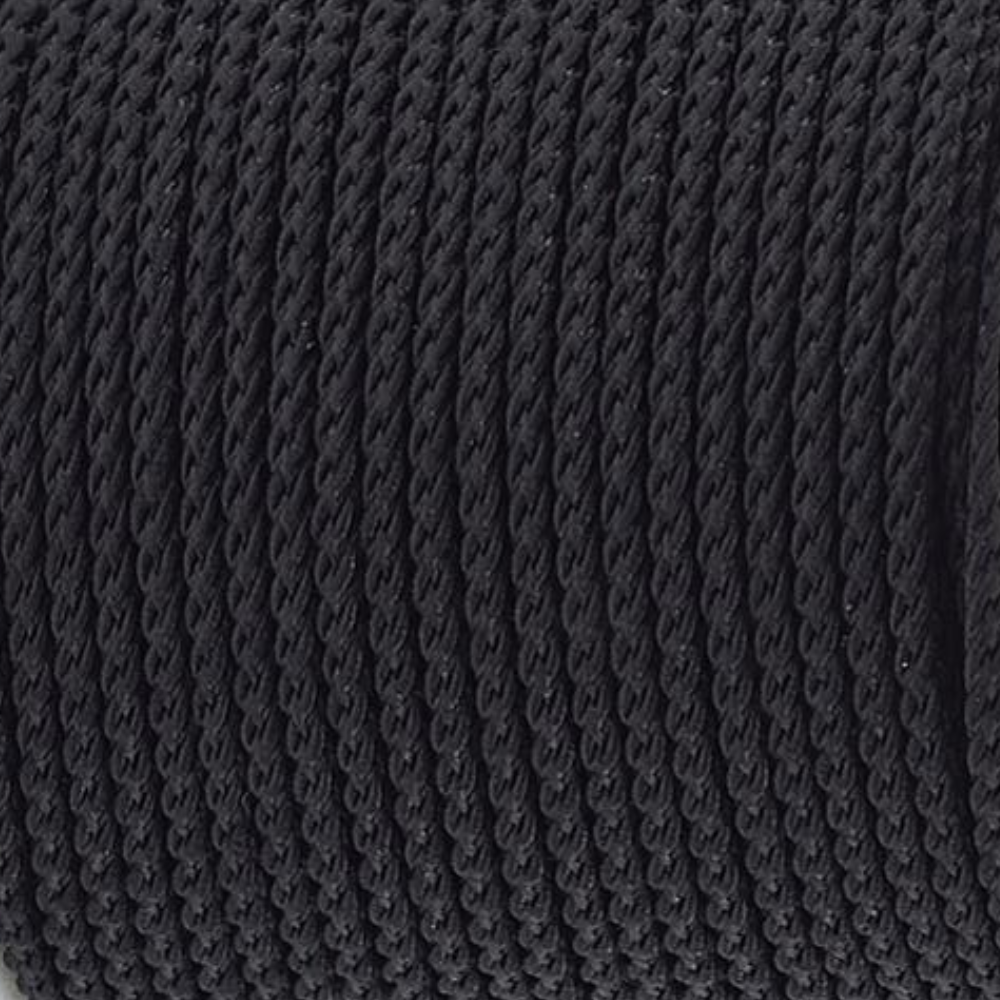 Gevlochten polyester koord Zwart 2mm - 1 meter-koord-Kraaltjes van Renate