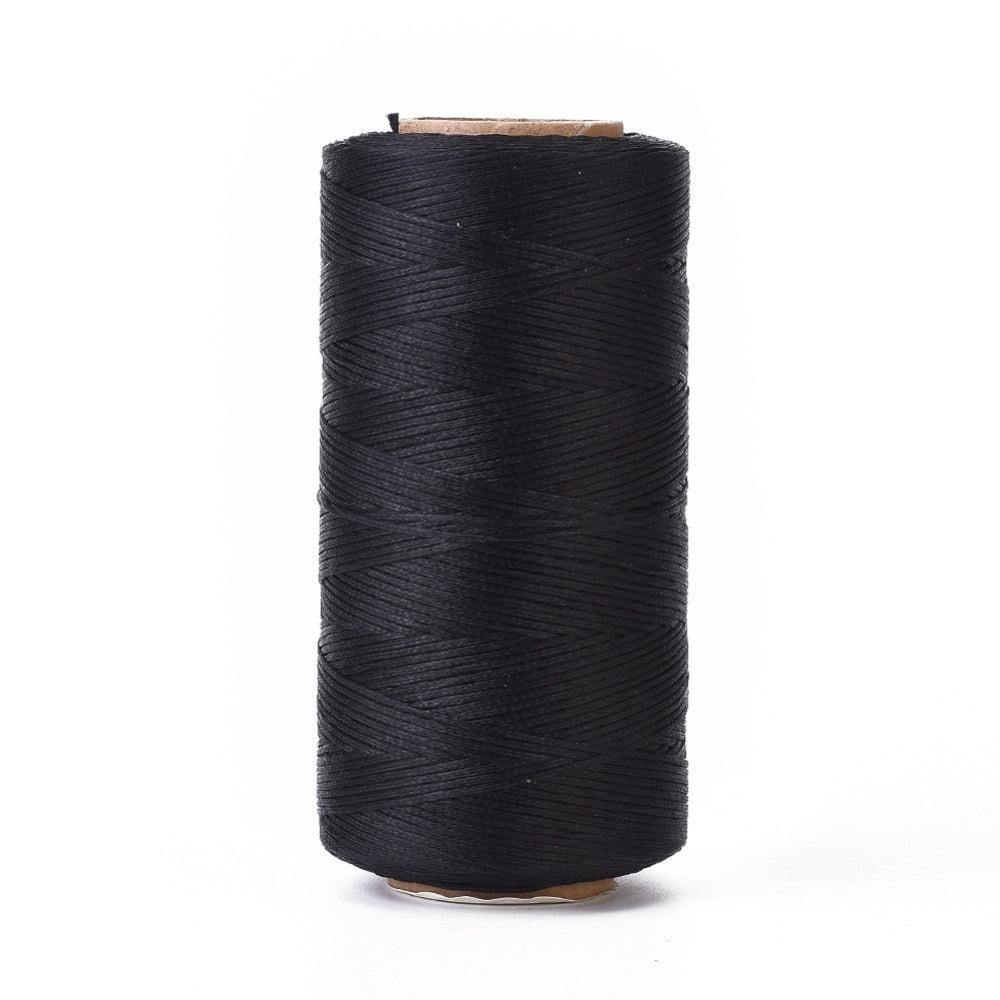 Gewaxt Polyester Koord Zwart 0.8mm - per rol (260m)-Koord-Kraaltjes van Renate