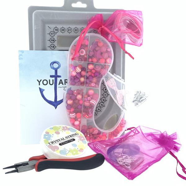 Giftbox kids midi met kralen, combitang, design bord, bedels & draad-Kraaltjes van Renate