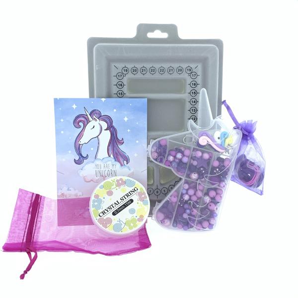 Giftbox kids mini met kralen, design bord, bedels & draad-Kraaltjes van Renate
