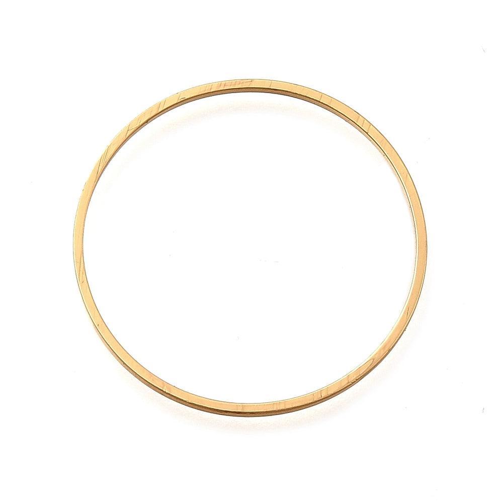 Gladde dichte ring goud 18K RVS 25mm - per stuk-bedels-Kraaltjes van Renate