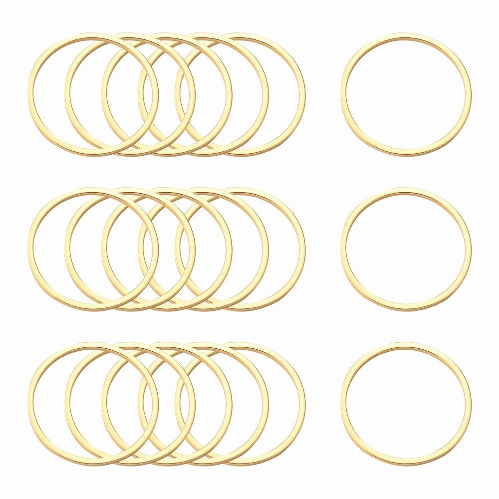 Gladde dichte ring goud premium RVS 25mm - per stuk-bedels-Kraaltjes van Renate