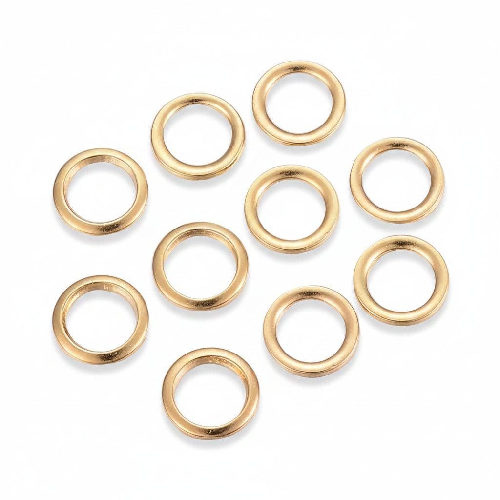 Gladde ring goud Stainless Steel 8x1mm - per stuk-Bedels-Kraaltjes van Renate