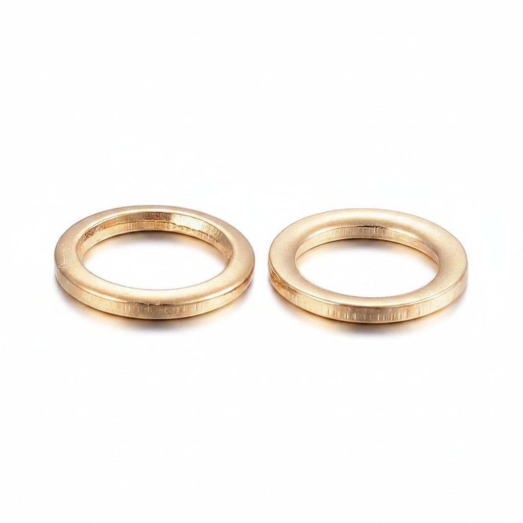 Gladde ring goud Stainless Steel 8x1mm - per stuk-Bedels-Kraaltjes van Renate