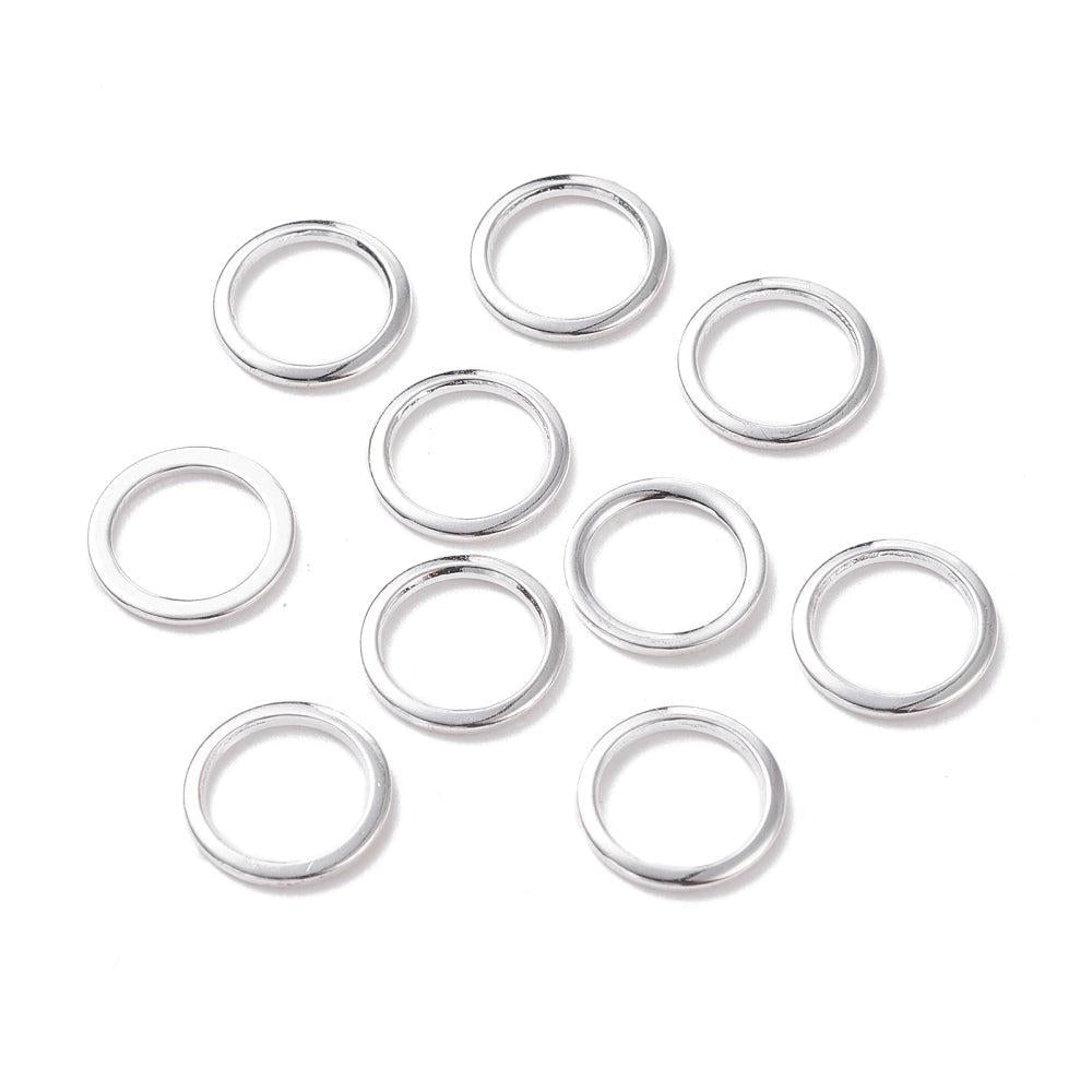 Gladde ring zilver Stainless Steel 10x1mm - per stuk-bedels-Kraaltjes van Renate