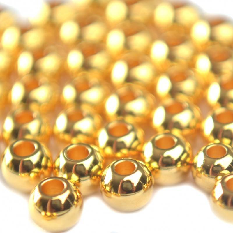 Gladde ronde kraal Goud 24kr DQ 4mm - 25 stuks-Kraaltjes van Renate