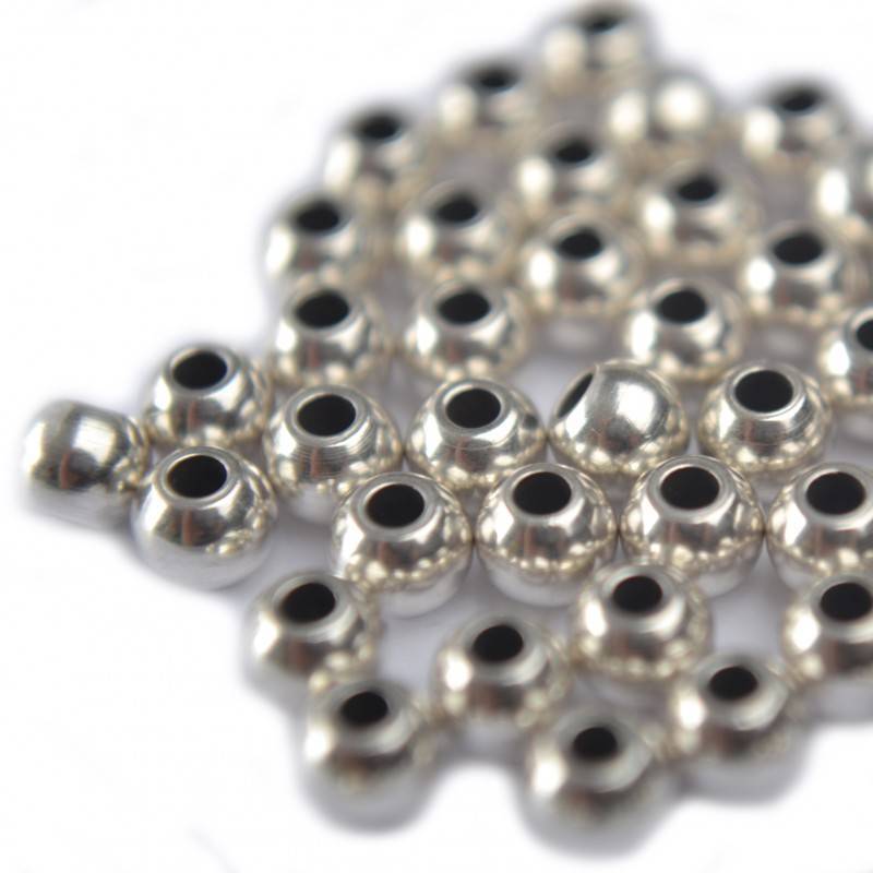 Gladde ronde kraal metaal zilver DQ 4mm-Kraaltjes van Renate