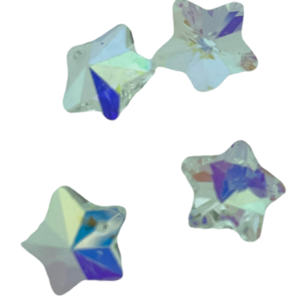 Glas Bedel Facet Ster 13mm- AB Transparant-Kralen-Kraaltjes van Renate
