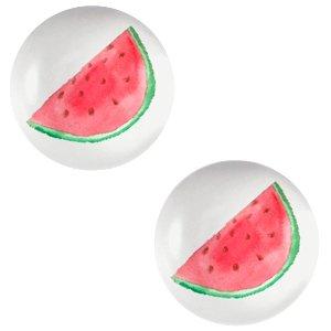 Glas cabochons Watermelon-light grey print 12mm-Kraaltjes van Renate