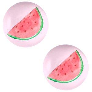 Glas cabochons Watermelon-pink print 12mm-Kraaltjes van Renate