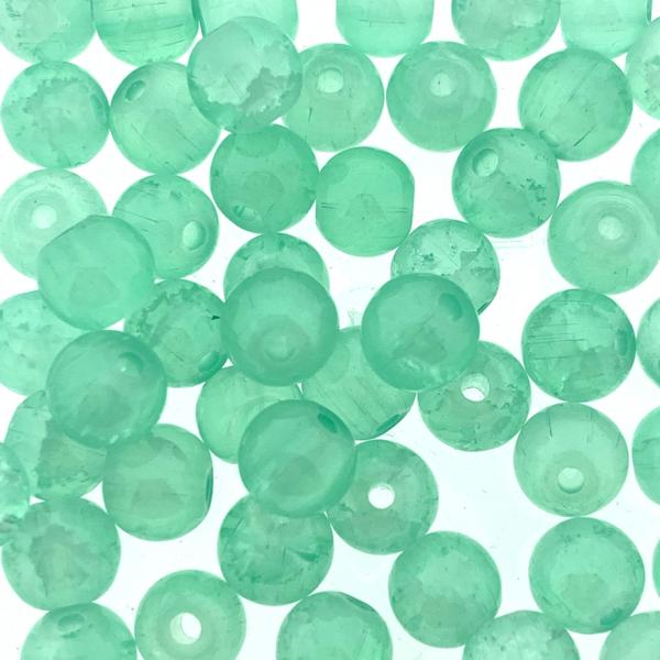 Glas crackle Mint groen 6mm - 50 stuks-Kraaltjes van Renate