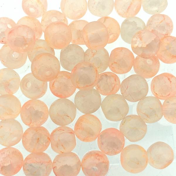 Glas crackle light peach 6mm - 50 stuks-Kraaltjes van Renate