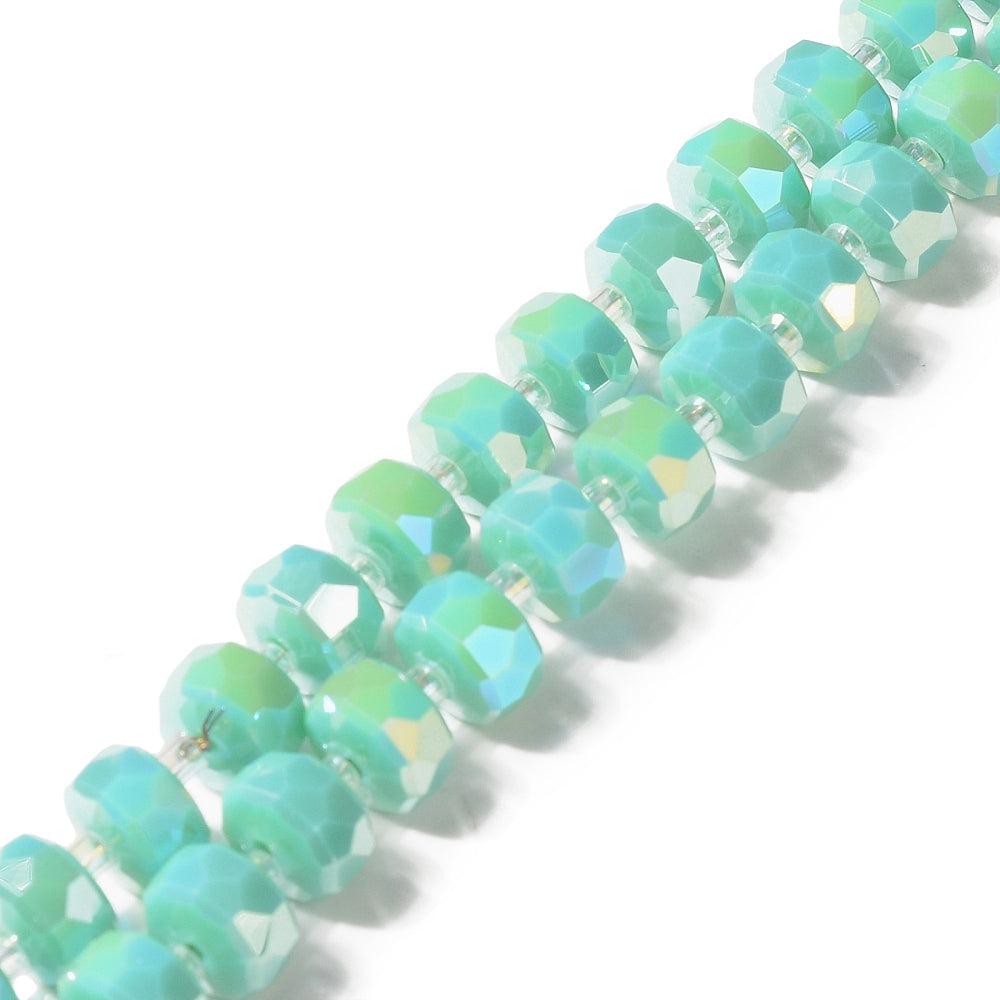 Facet disc aquamarine 8x5mm- per stuk-Kralen-Kraaltjes van Renate