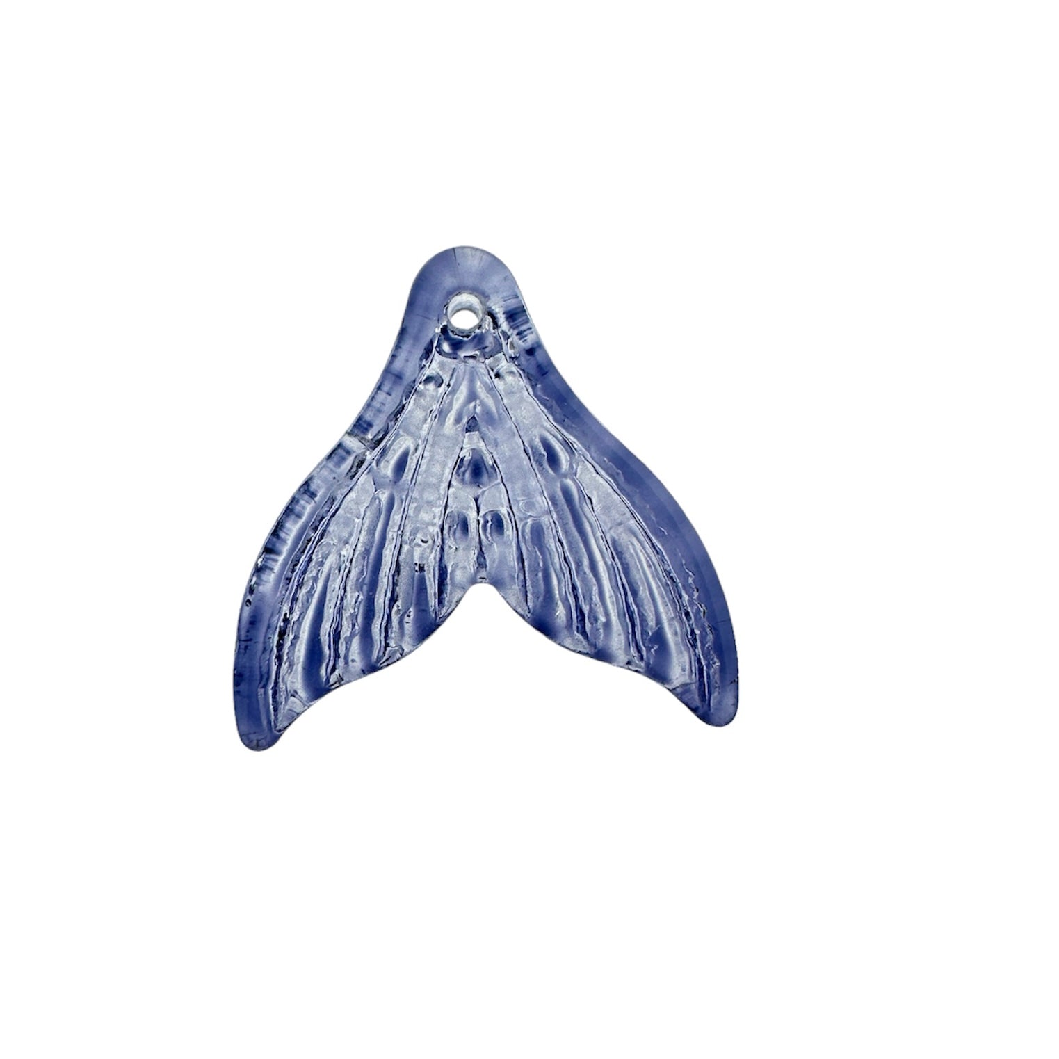 Glas hanger mermaid donkerblauw 19x3,5mm-Kralen-Kraaltjes van Renate