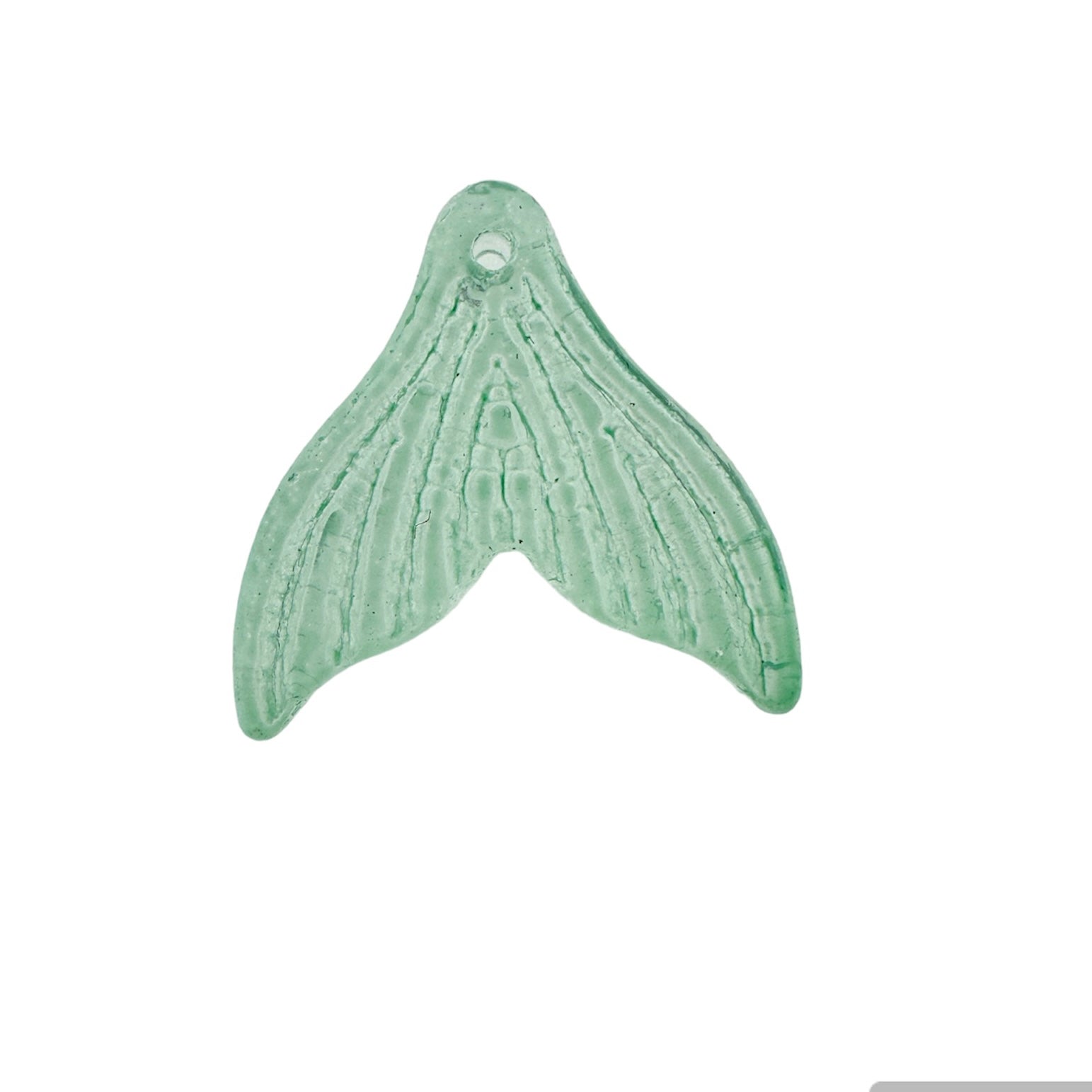 Glas hanger mermaid groen 19x3,5mm-Kralen-Kraaltjes van Renate