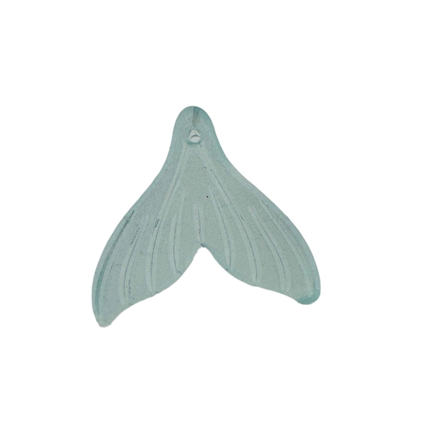 Glas hanger mermaid lichtblauw 19x3,5mm-Kralen-Kraaltjes van Renate