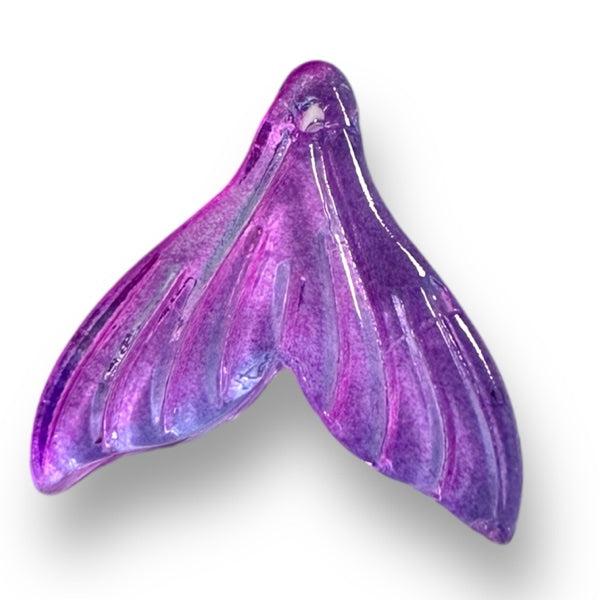Glas hanger mermaid paars blauw 19mm-bedels-Kraaltjes van Renate