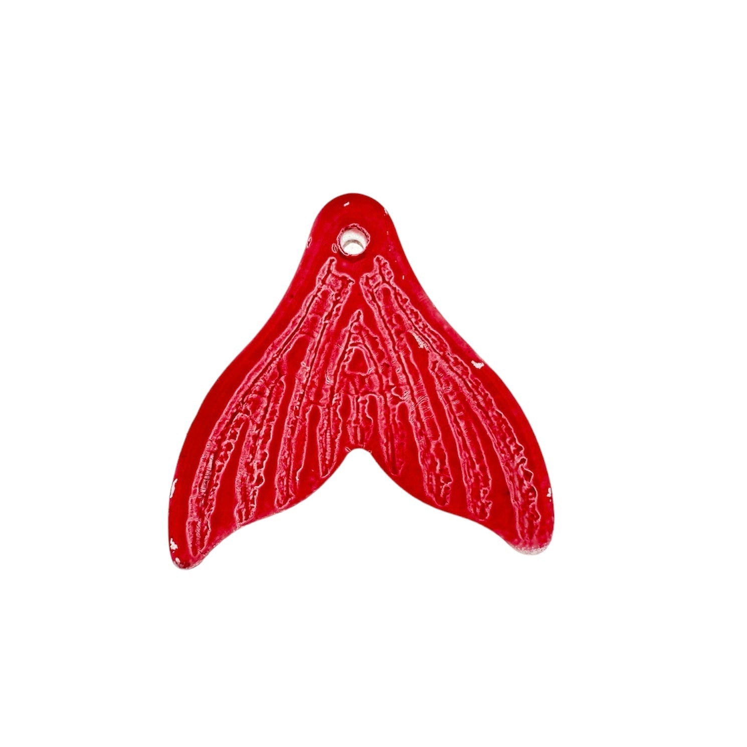 Glas hanger mermaid rood 19x3,5mm-Kralen-Kraaltjes van Renate