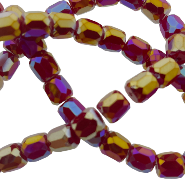 Glas kraal Facet Barrel 10mm- Opaque Rood-Kralen-Kraaltjes van Renate