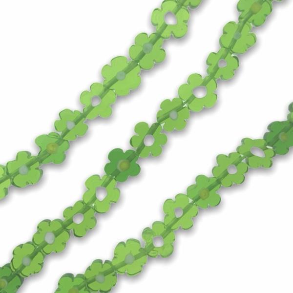 Glas kralen millefiori bloem groen 8mm - 5 stuks-Kraaltjes van Renate