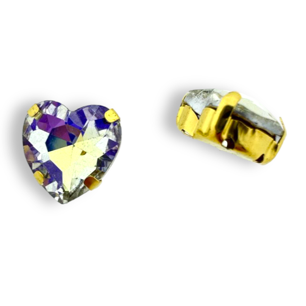 Glas rhinestone hartje moonlight 12x6mm-Kralen-Kraaltjes van Renate