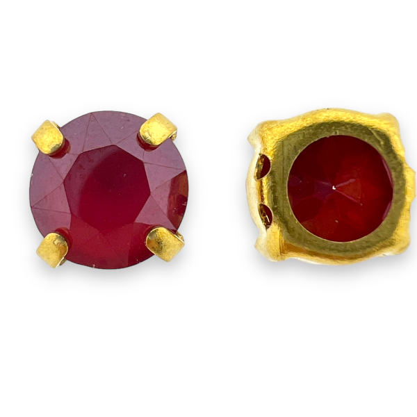 Glas rhinestone kraal rood 8x7mm-Kralen-Kraaltjes van Renate