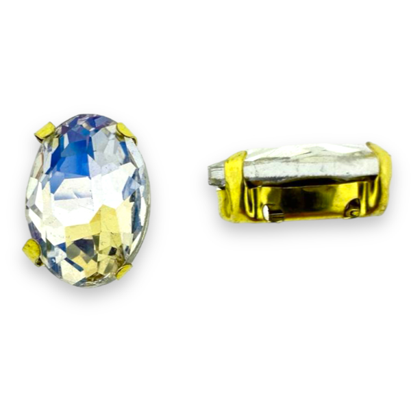 Glas rhinestone ovaal moonlight 14x10x6mm-Kralen-Kraaltjes van Renate