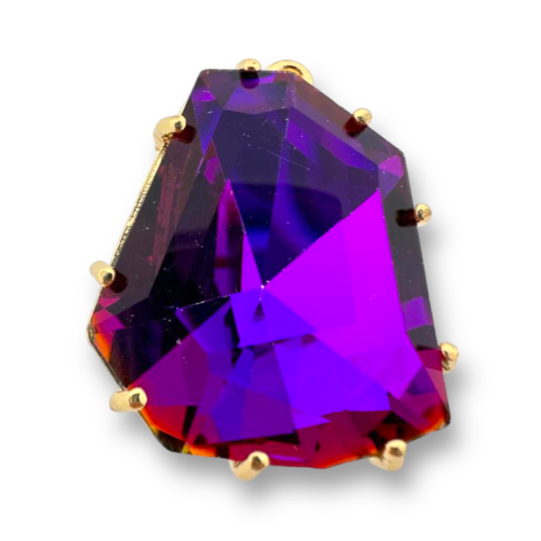 Glas steen teardrop bedel purple 29x23x8.5mm-Kralen-Kraaltjes van Renate