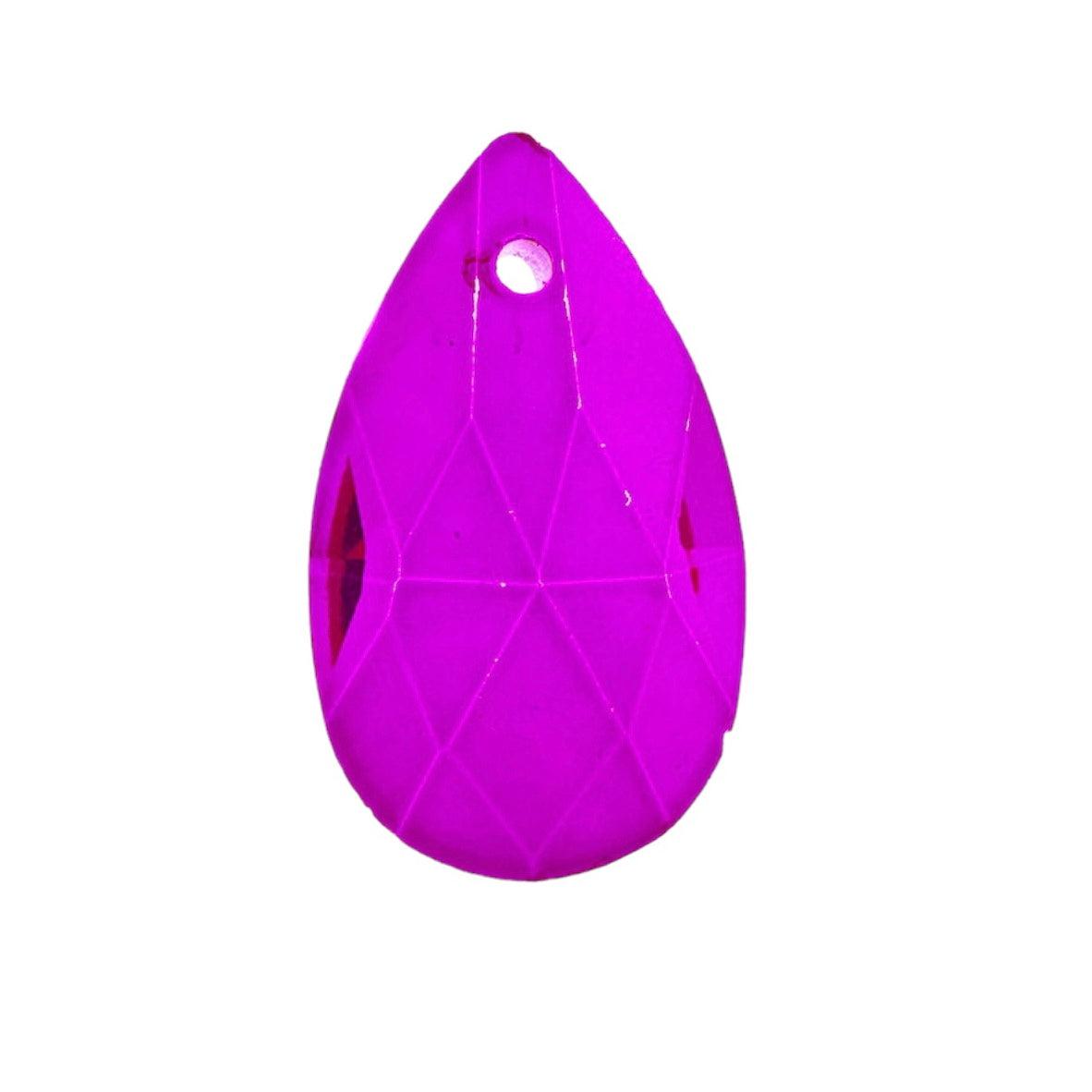 Glas steen teardrop pink 22x13x8.5mm-Kralen-Kraaltjes van Renate