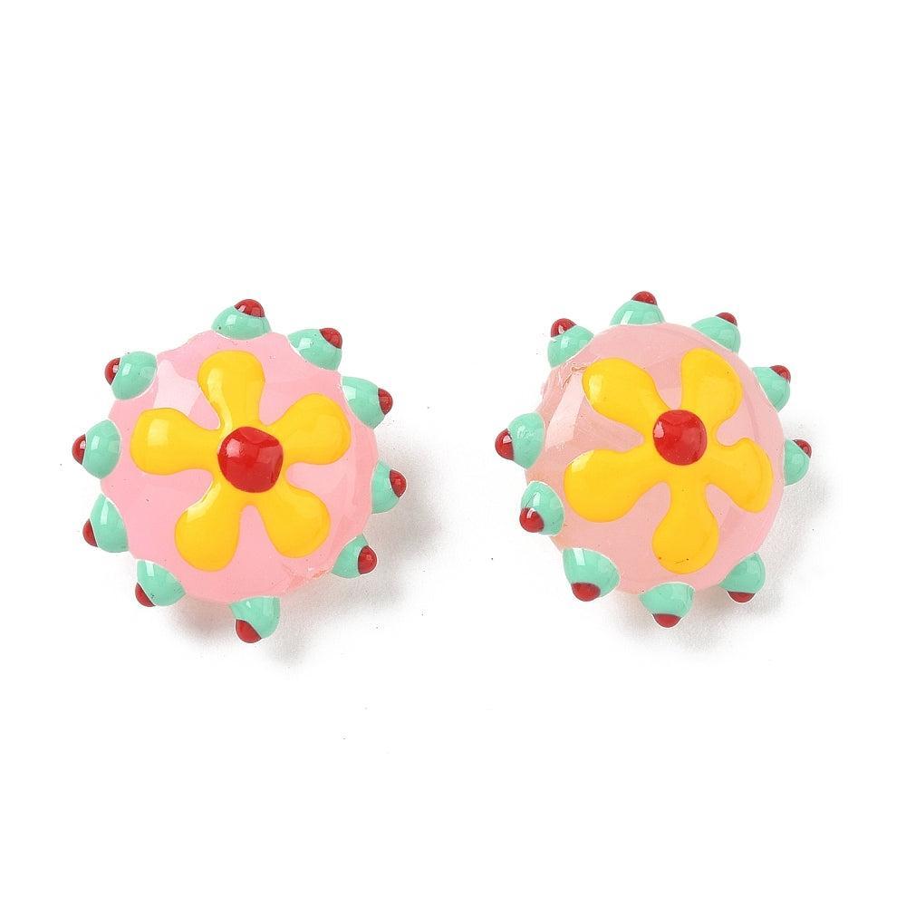 Glaskraal Emaille Bloem 19mm - per stuk-Kralen-Kraaltjes van Renate