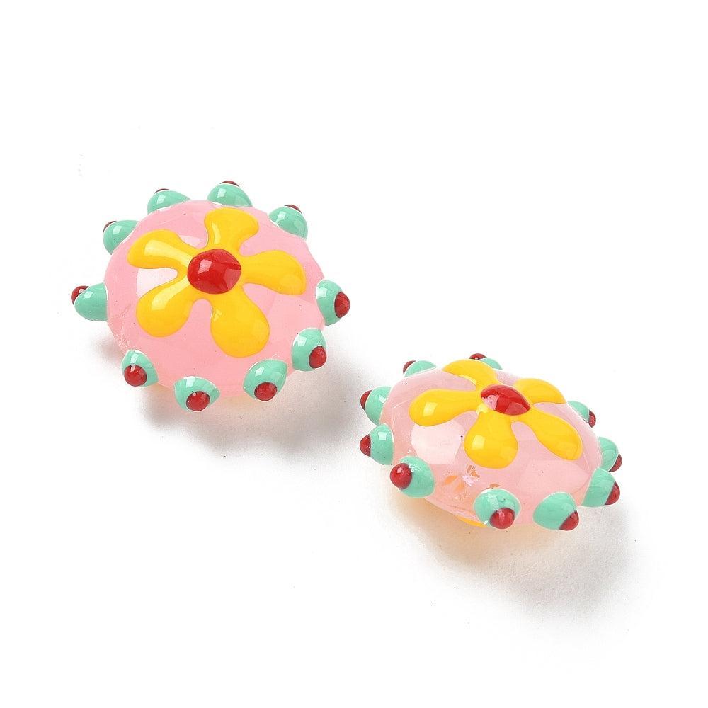 Glaskraal Emaille Bloem 19mm - per stuk-Kralen-Kraaltjes van Renate