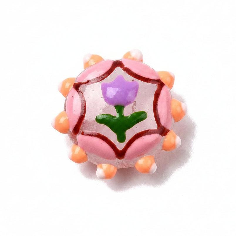 Glaskraal Emaille Bloem 20mm - per stuk-Kralen-Kraaltjes van Renate