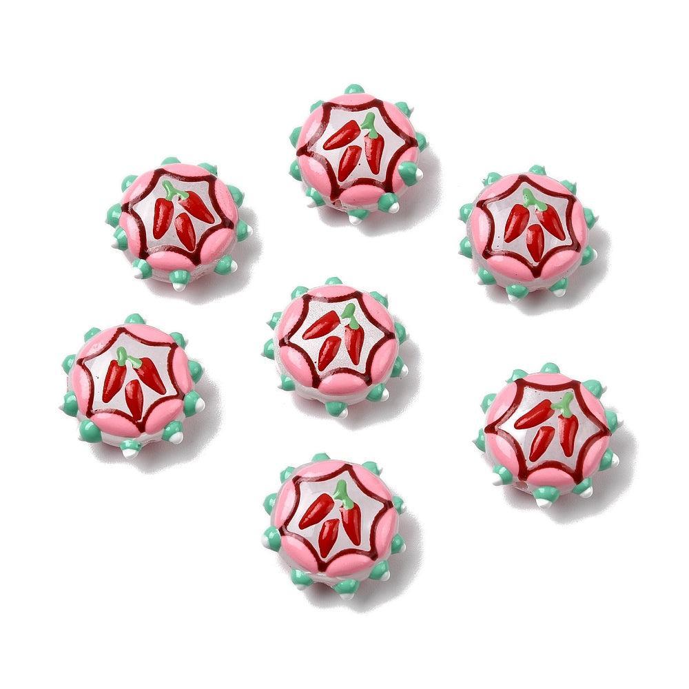 Glaskraal Emaille Rond Peper 20mm - per stuk-Kralen-Kraaltjes van Renate