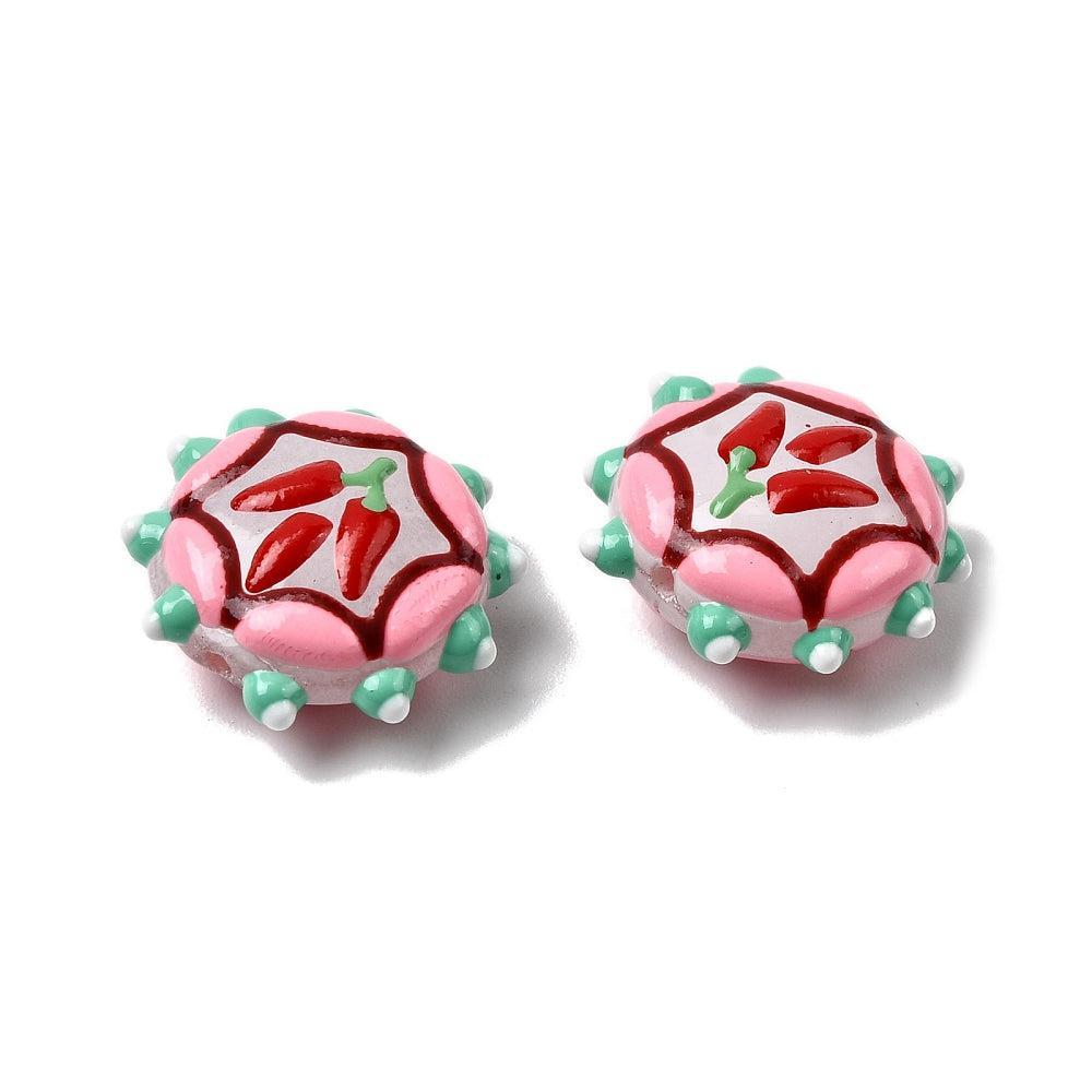 Glaskraal Emaille Rond Peper 20mm - per stuk-Kralen-Kraaltjes van Renate