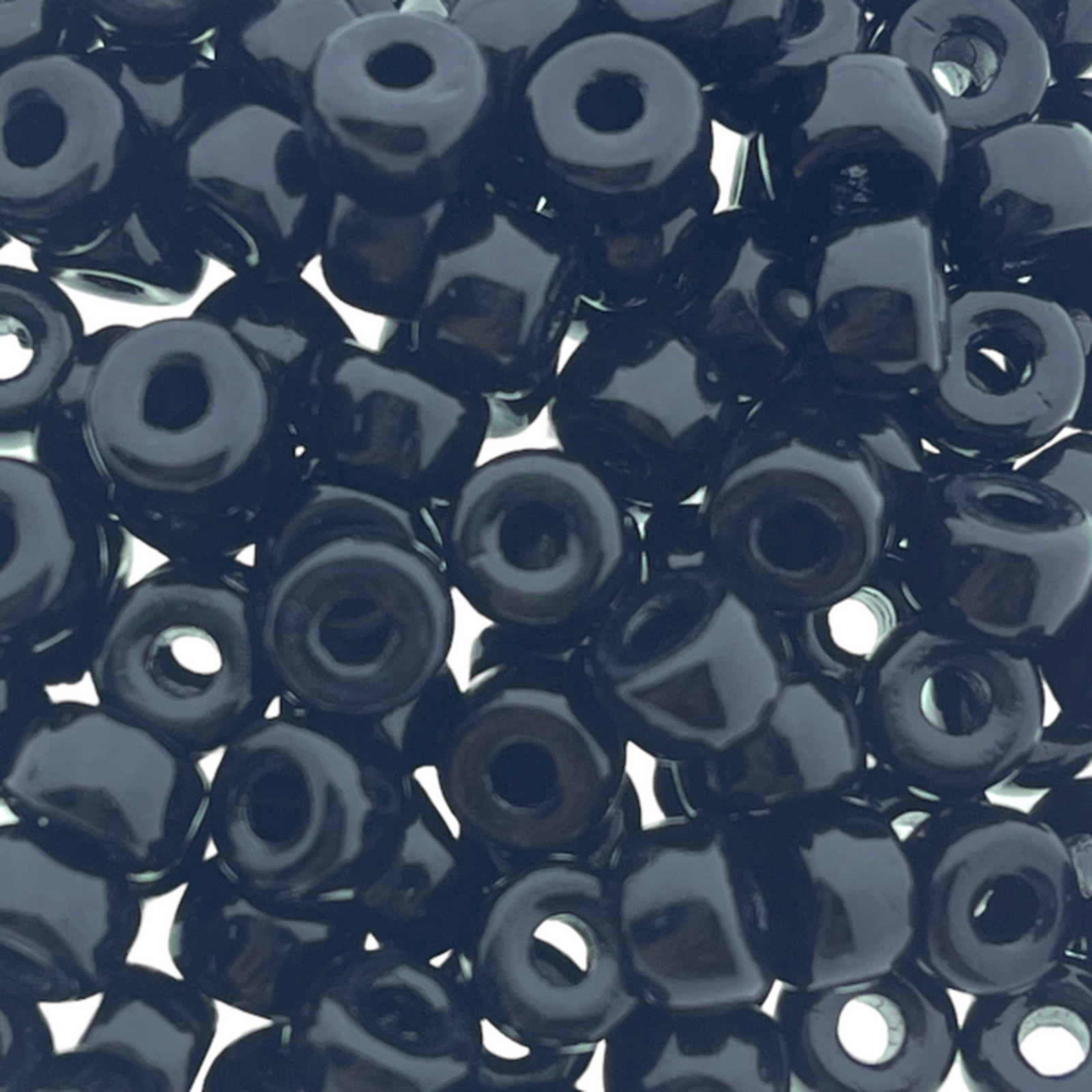 Glaskraal Glans zwart 6mm Ø2mm - 15 stuks-Kralen-Kraaltjes van Renate