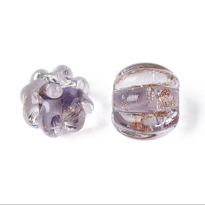 Glaskraal Lampwork Rondel Transparant Lila 8.5x7mm - per stuk-Kralen-Kraaltjes van Renate