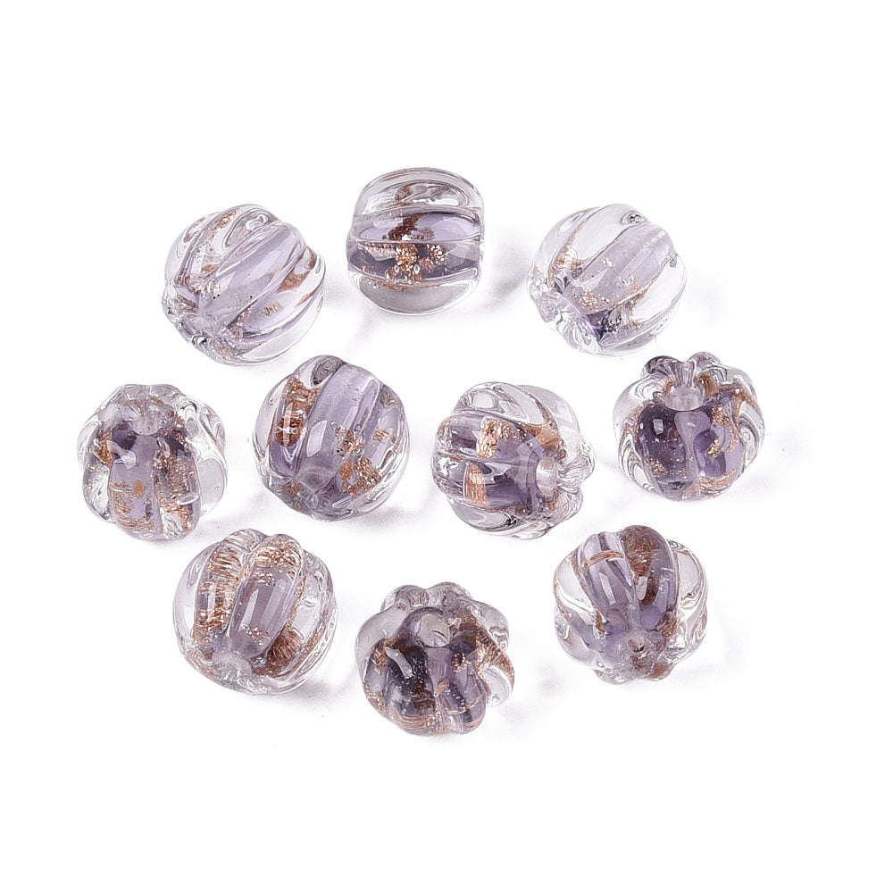 Glaskraal Lampwork Rondel Transparant Lila 8.5x7mm - per stuk-Kralen-Kraaltjes van Renate