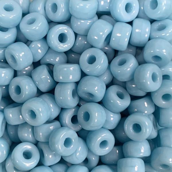Glaskraal blauw 6mm Ø2mm - 15 stuks-Kraaltjes van Renate